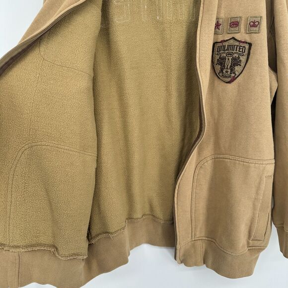 Vintage Ecko Unltd Mens Full Zip Jacket XL Tan Y2K Grafitti Grunge Rhino Baggy - Picture 8 of 12